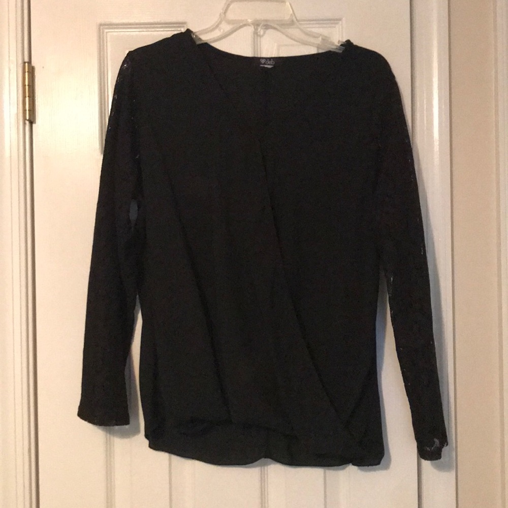 Black Shirt with Lacy Sleeves